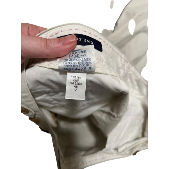 Lands End Womens Khaki Straight Leg Cropped Pants Size 10 100% Cotton - Picture 6 of 7